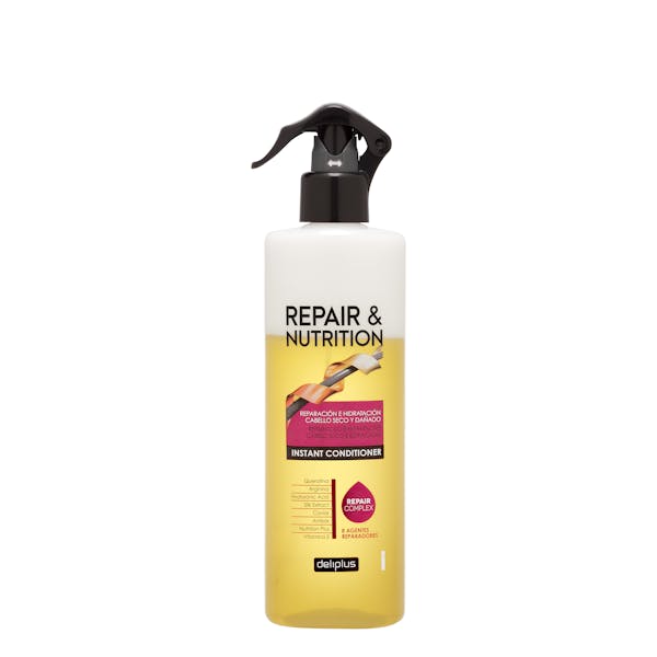 Acondicionador instantáneo Repair & Nutrition Deliplus cabello seco y dañado con 8 agentes reparadores con pistola