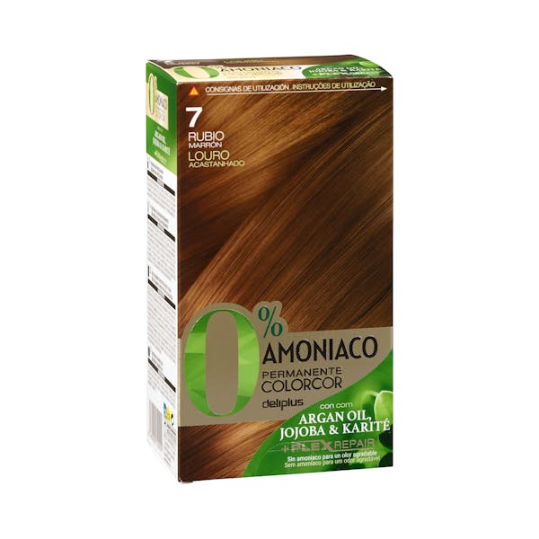 Coloración permanente 7 rubio Deliplus 0% amoníaco Colorcor